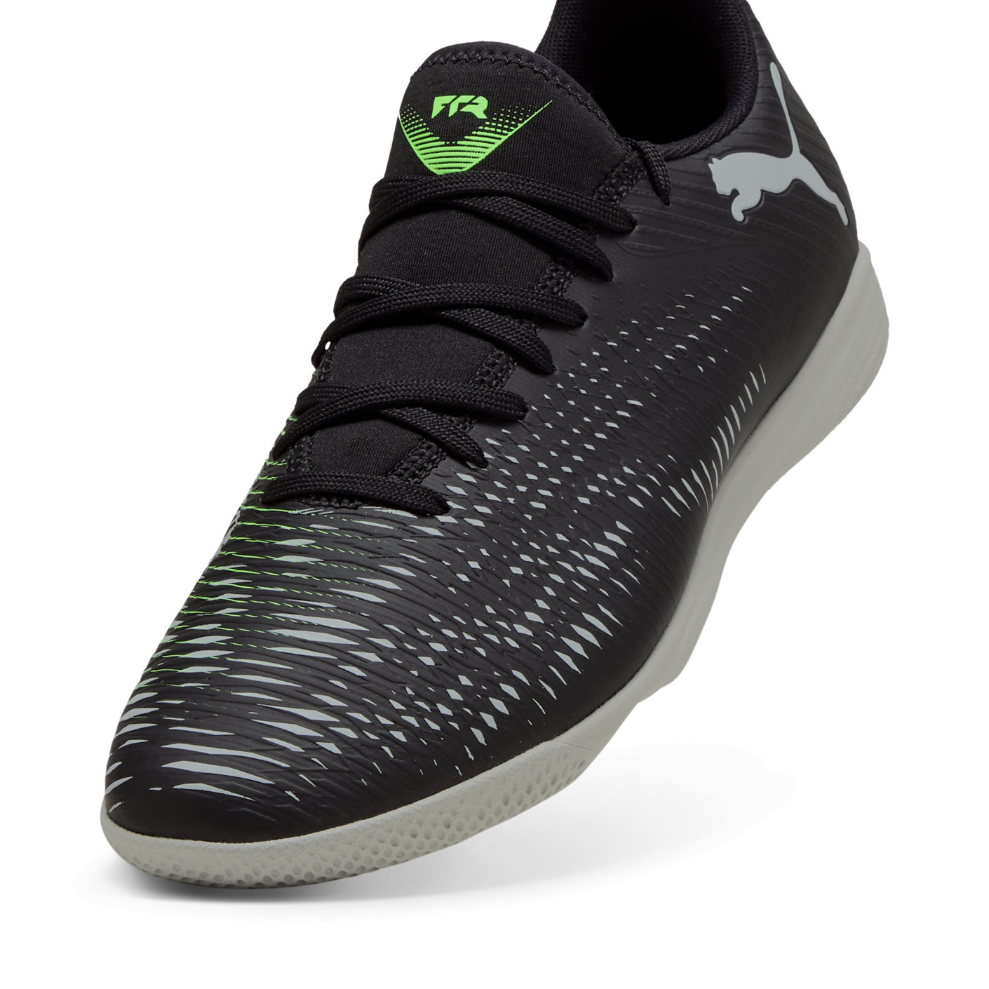 PUMA Future 8 Play Zaalvoetbalschoenen (IN) Zwart Grijs Groen