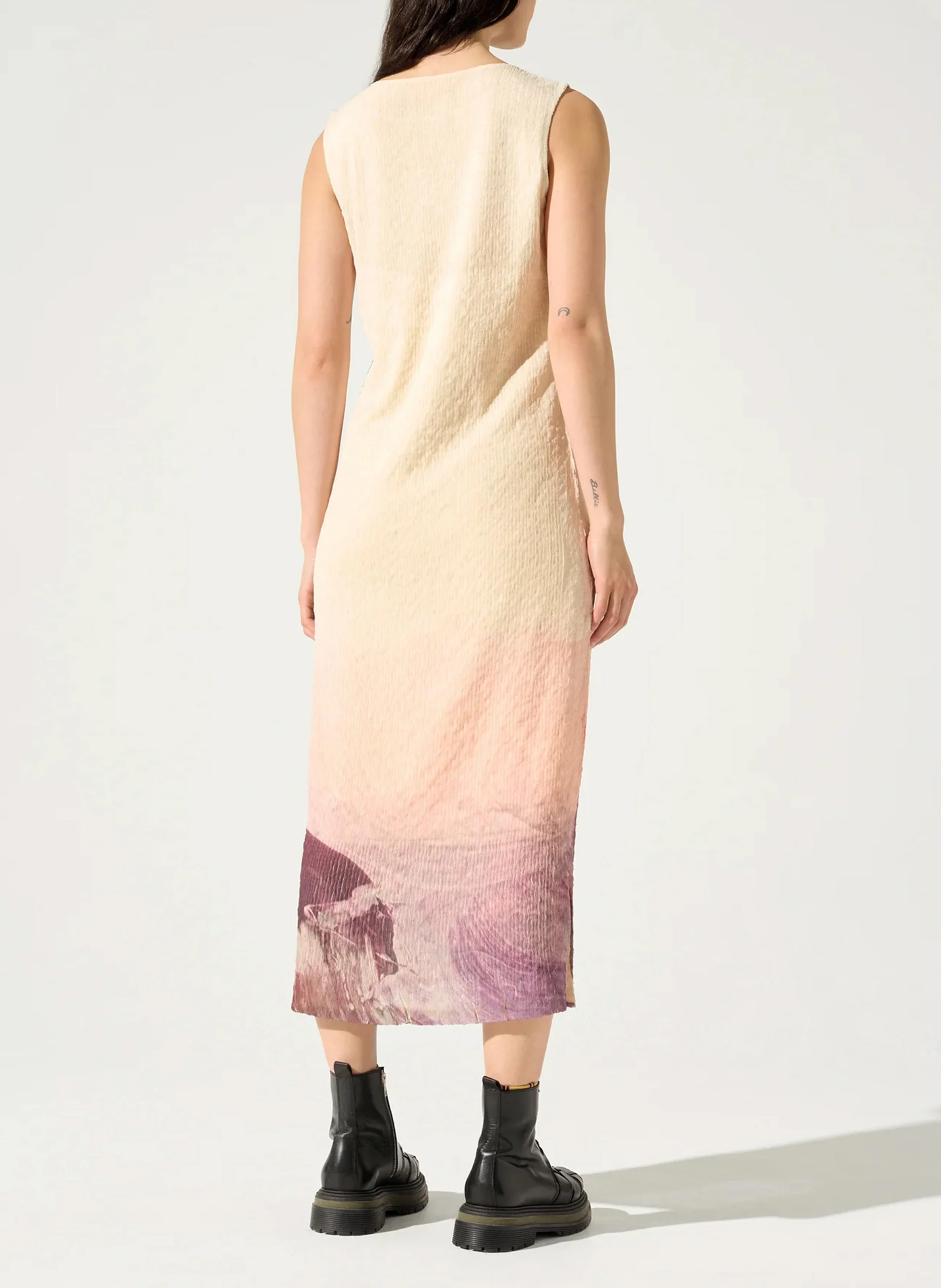 Robe midi col rond | Violet