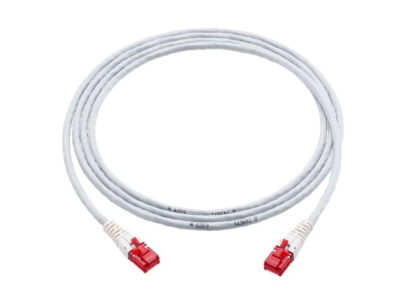 R&M Patchkabel Cat 6A, U/UTP, 5 m, Grau Kat.6 klassisch Patchkabel