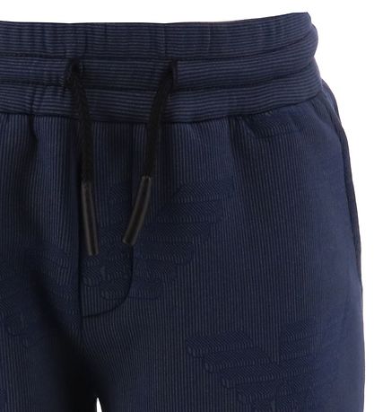 Emporio Armani Shorts - Navy Gestreift m. Logos
