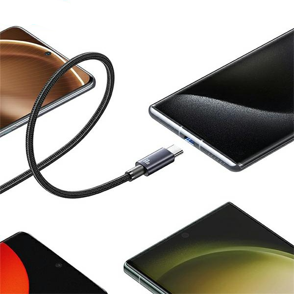 (25cm) 30W USB C auf Lightning Nylon Ladekabel Datenkabel Fast Charge (US-SJ679) - Schwarz / Silber
