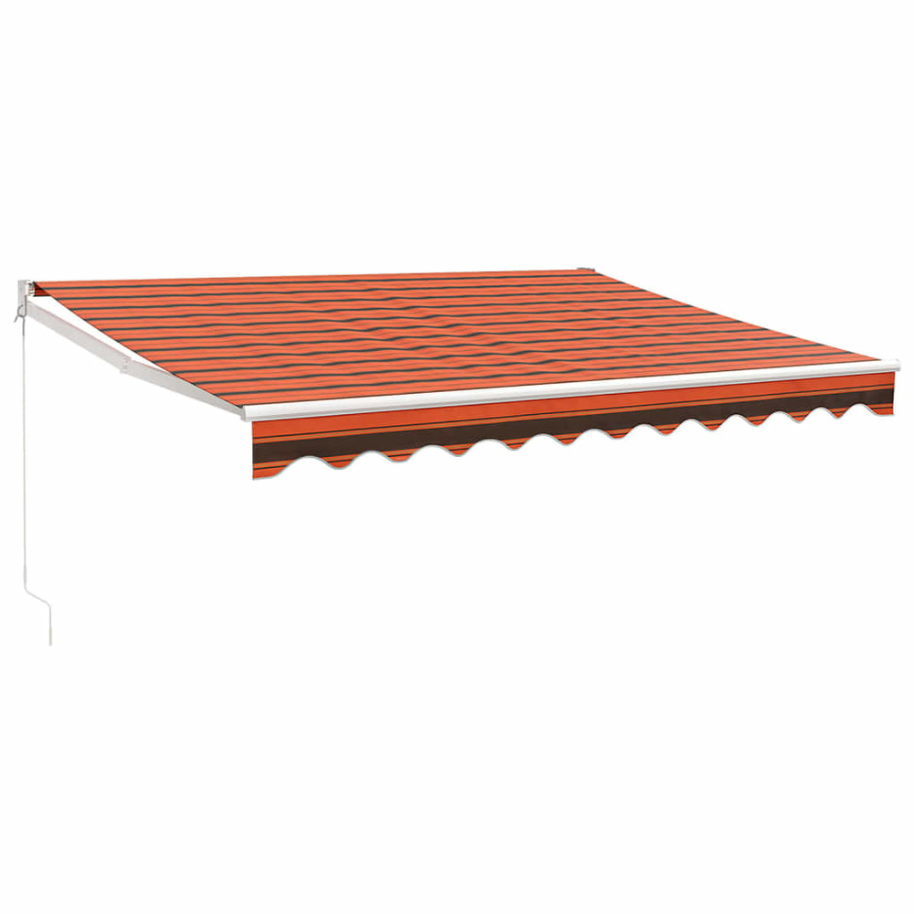 Auvent rétractable orange et marron 3x2,5 m tissu et aluminium