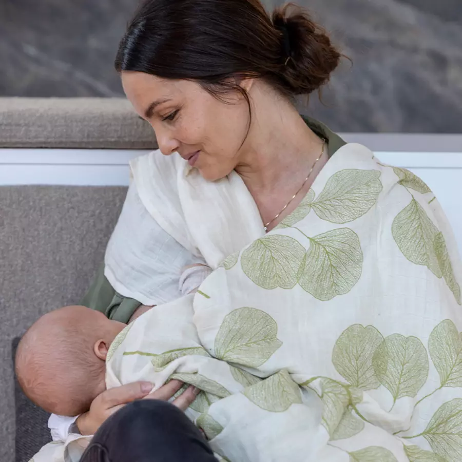 Lullaby Planet Musselin Swaddle Lake Green 120x120cm