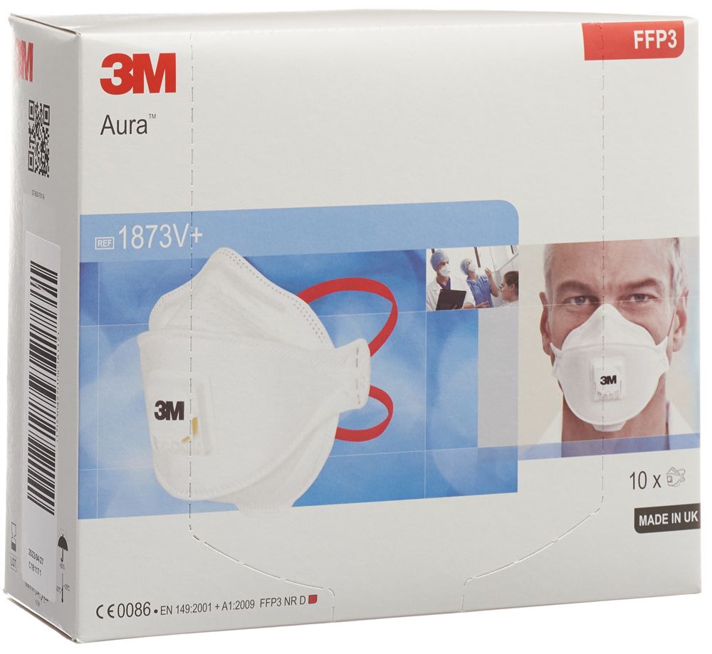 3M Atemschutz Maske FFP3 mit Ventil 10 Stk
