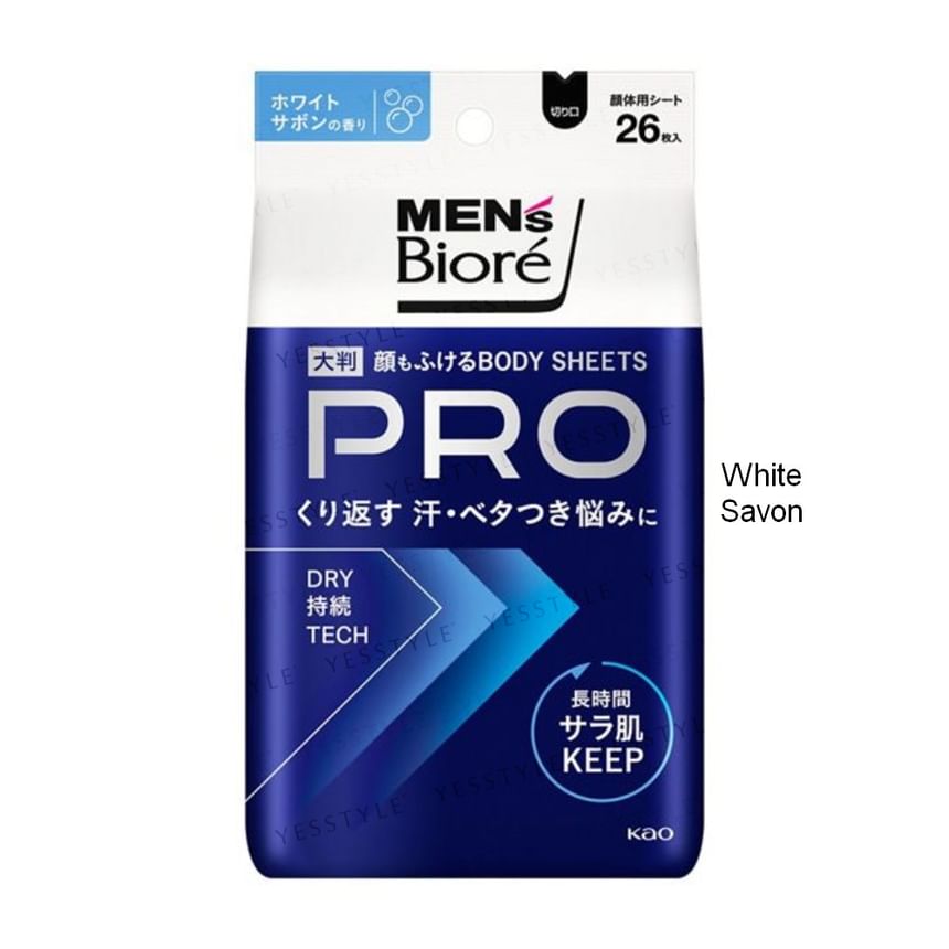 Kao - Biore Gezichts- en Lichaamsdoekjes PRO voor Heren