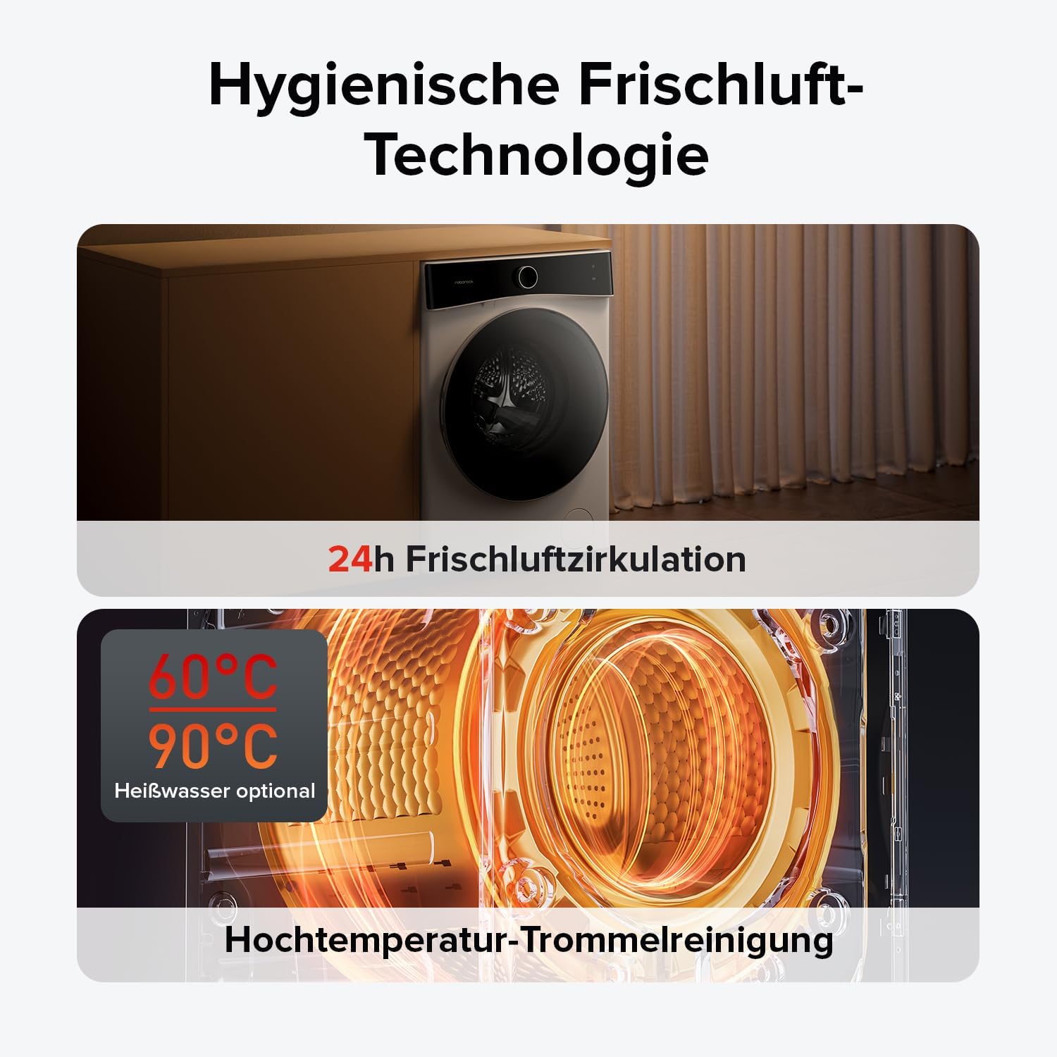 roborock Zeo Lite Waschtrockner / 10 kg Waschen & 6 kg Trocknen/Zeo-cycle Trocknungstechnologie/RR Seafarer Wasch- & Trockenalgorithmus/LintClear Selbstreinigungssystem/Automatische Dosierung