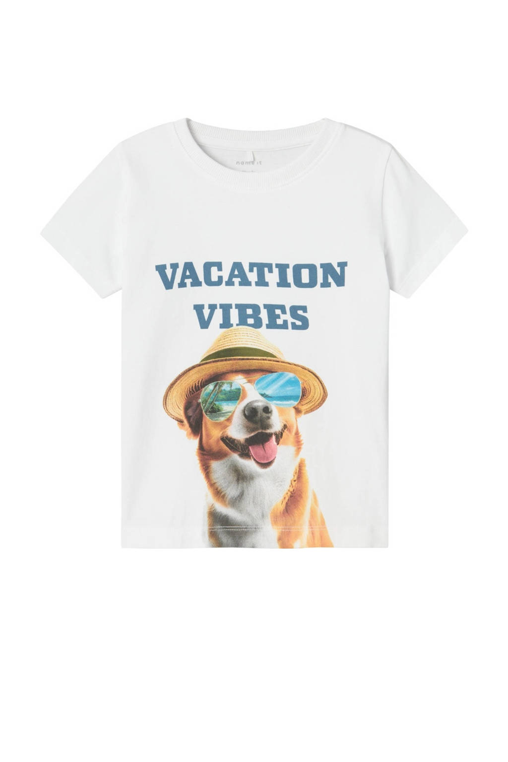 NAME IT T-shirt NMMHOLGER met printopdruk wit