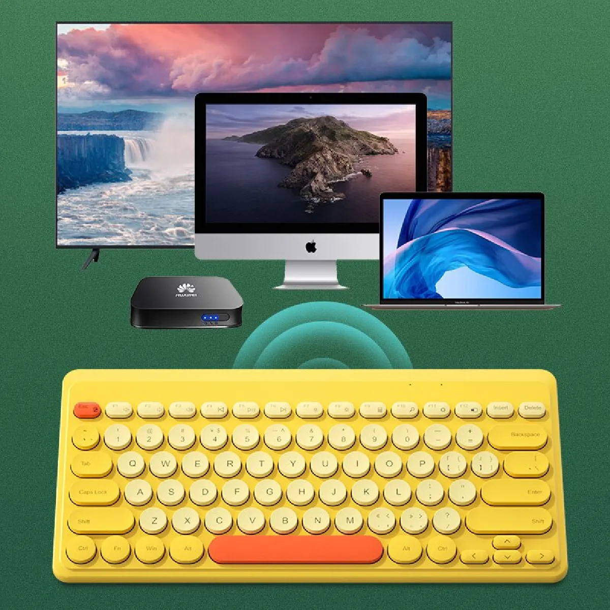 Universal Clavier sans fil pour iPad Air Pro - Jaune
