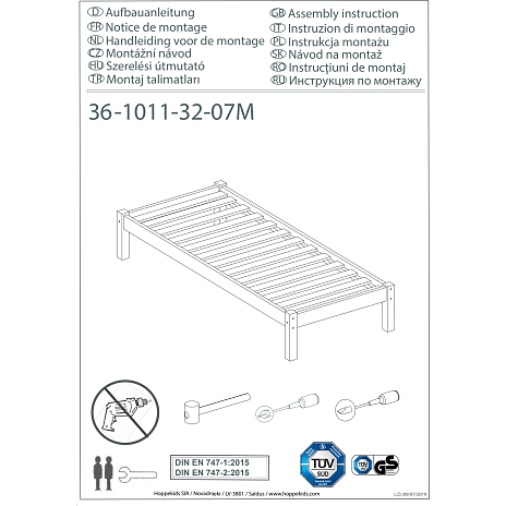 Hoppekids briks 70x160 cm - hvid