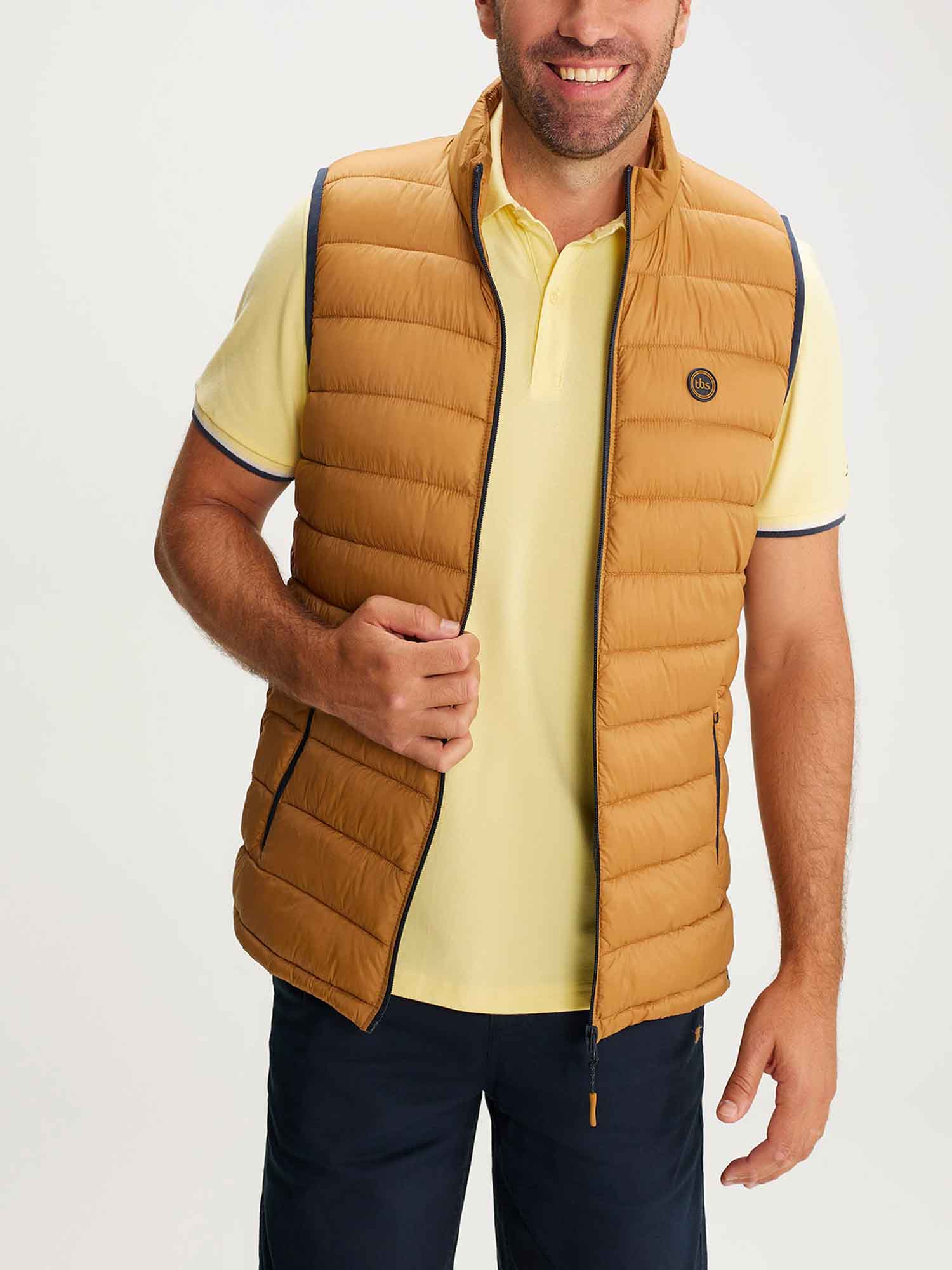 Doudoune Homme Sans Manches Marron