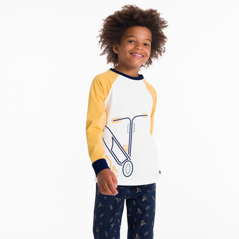 Pyjama 2 pièces en jersey jaune garçon