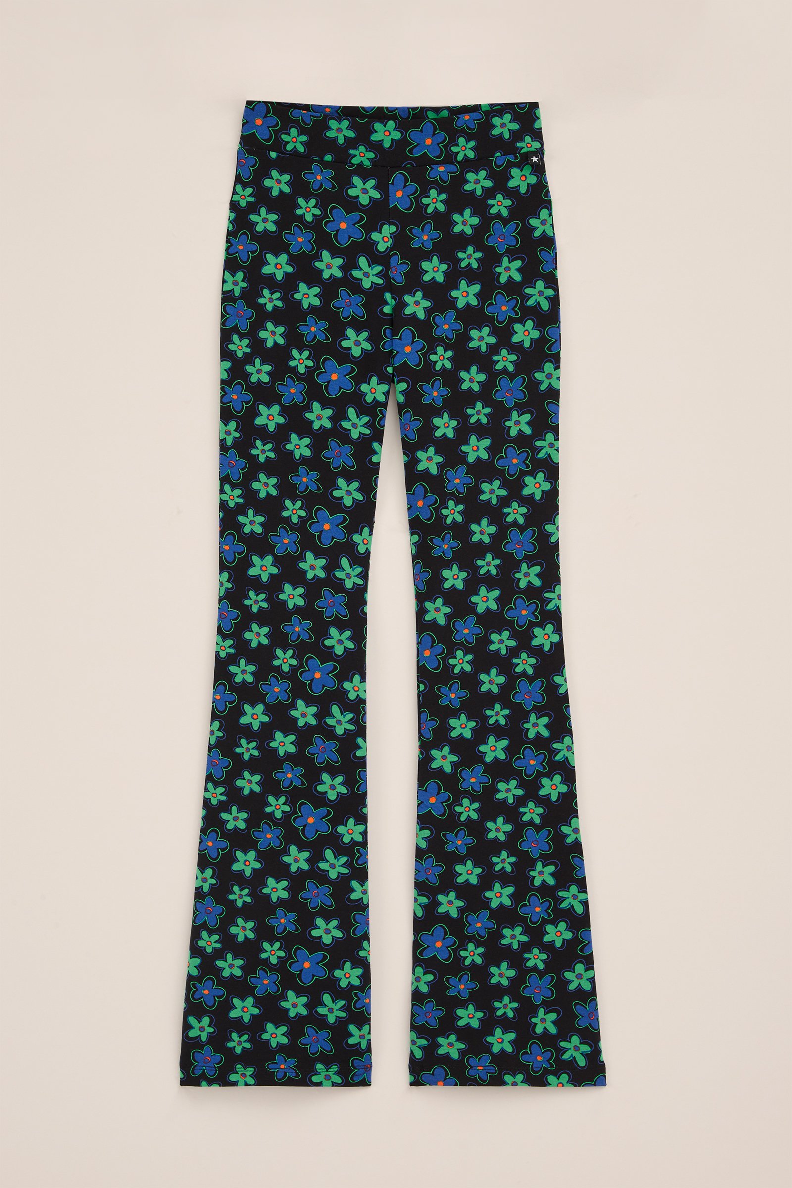 Meisjes flared legging met dessin WE Fashion Groenblauw