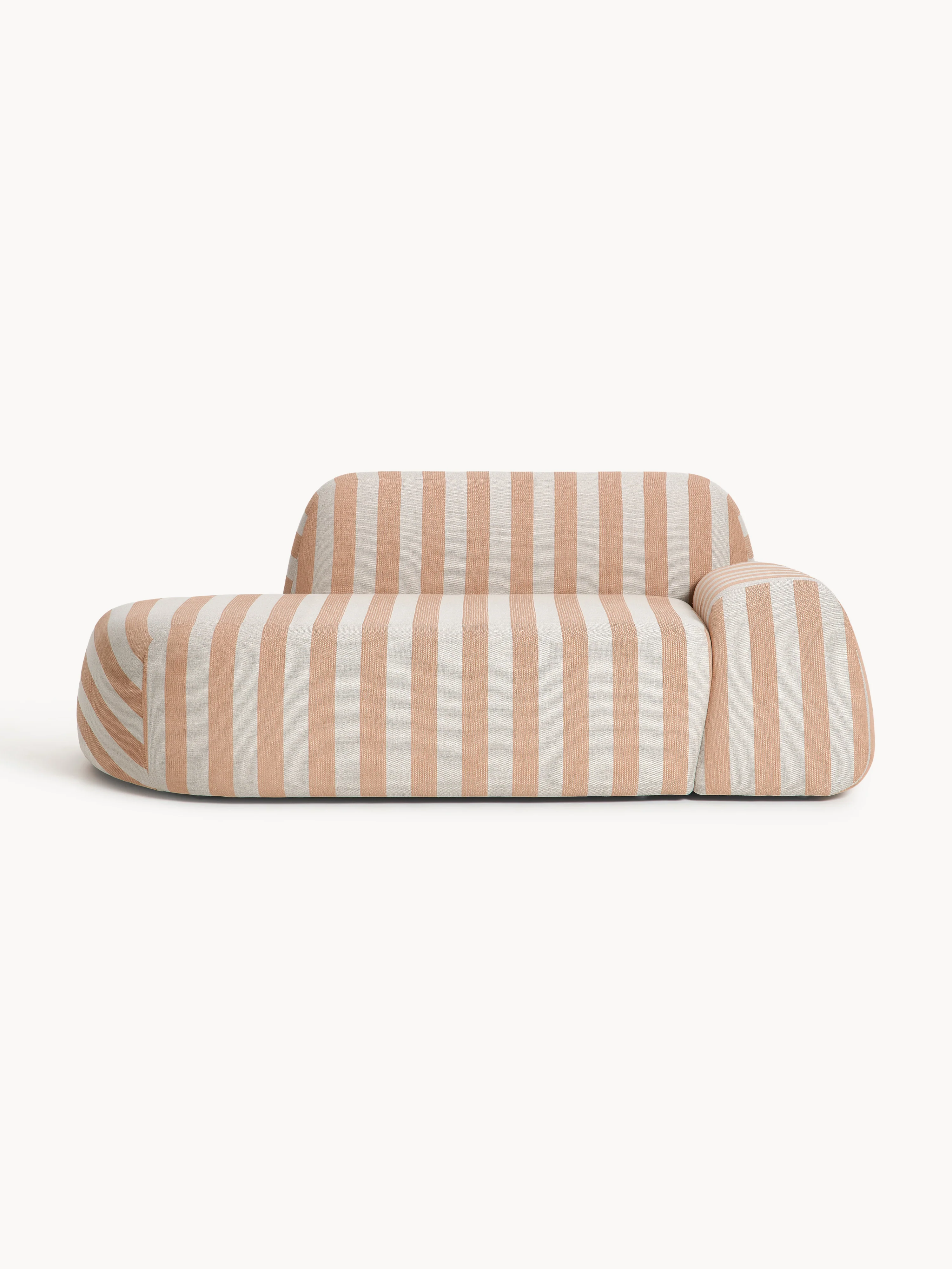 Gestreepte bank Wolke (2-zits) met chaise longue