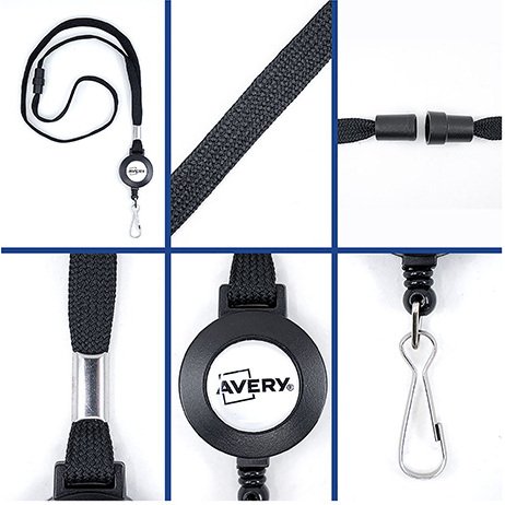 Lacet textile avec enrouleur AVERY - boîte de 10