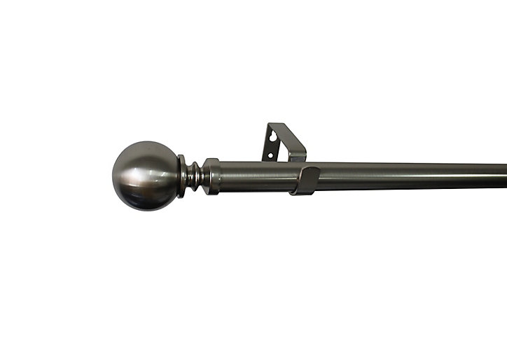 Kit de tringle à rideau extensible embout boule Athens GoodHome 200/330 cm, Ø25/28 mm gris