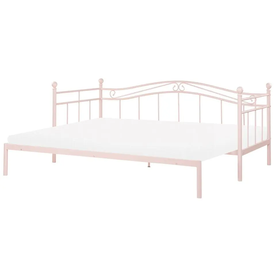TULLE - Eenpersoonsbed - Roze - 90 x 200 cm - Metaal