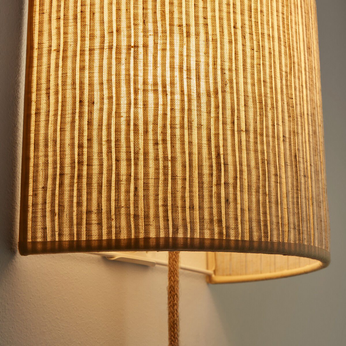 LA REDOUTE INTERIEURS<br>Arandela em linho plissado, 18 cm de altura, Jakoma