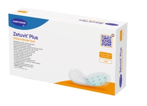 ZETUVIT Plus Silicone Border Oval 12 x 23 cm, 10 Stück