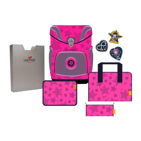 DerDieDas ErgoFlex Easy Schulranzen-Set Exklusiv Superflash Neon Star