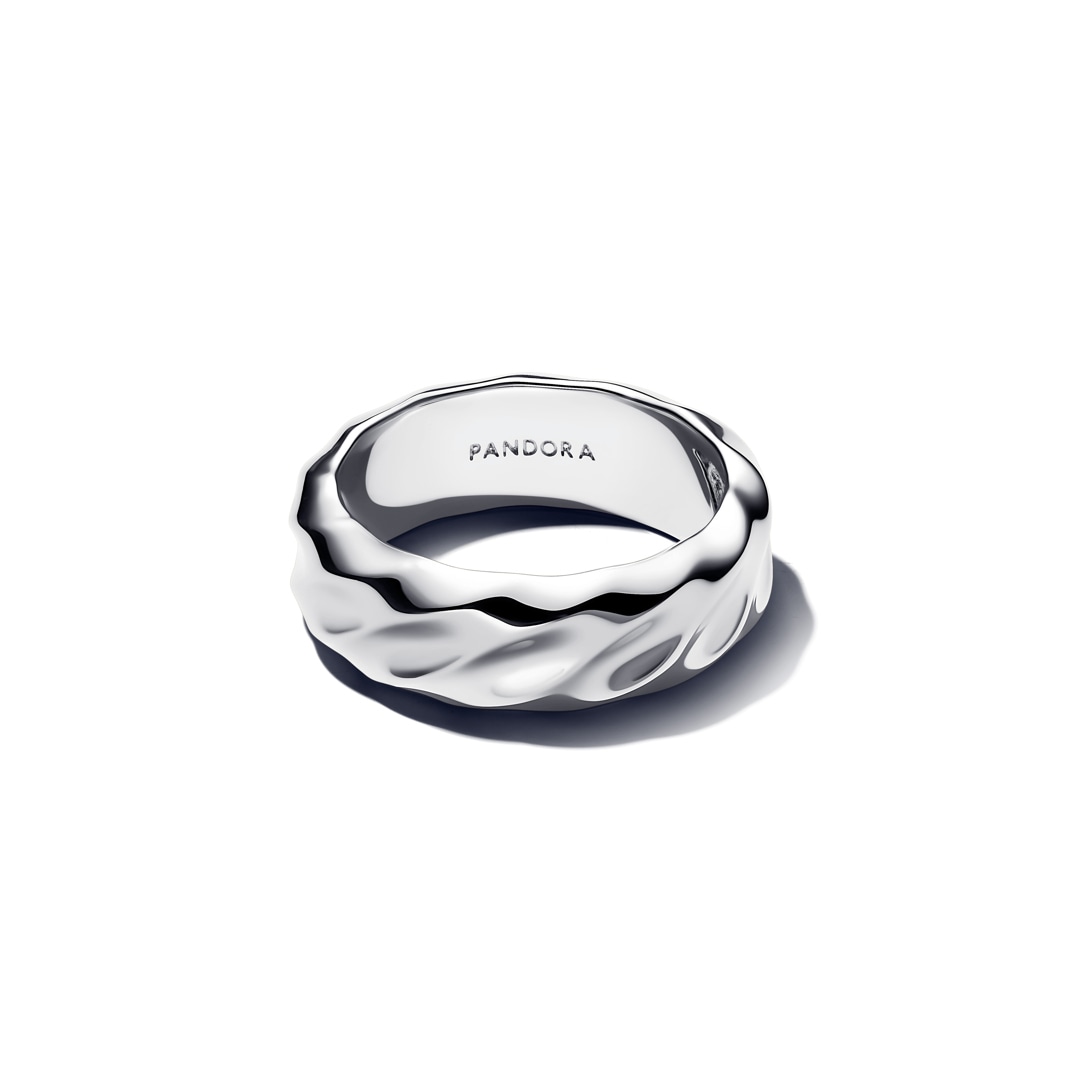 Pandora Essence Gewellter Breiter Band-Ring 925 Silber