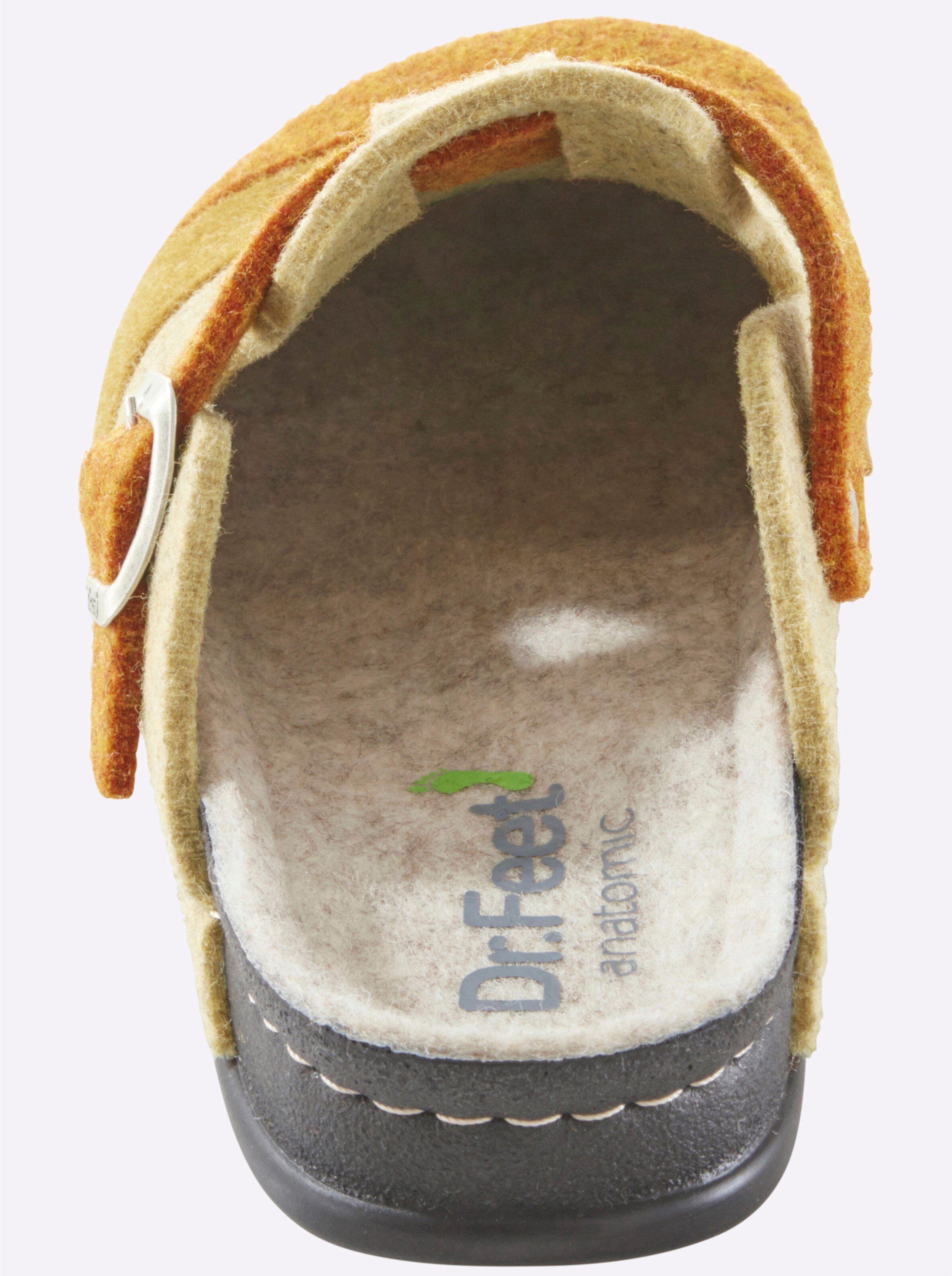 Dr. Feet Hausschuh in gelb-gestreift