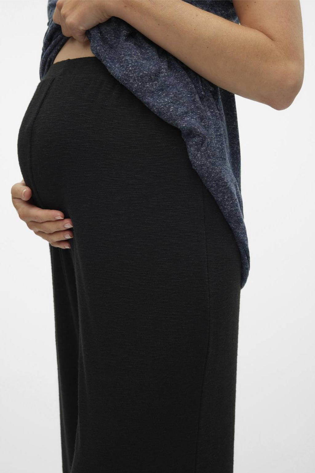MAMALICIOUS wide leg zwangerschapspantalon MLFREDERIKKE zwart