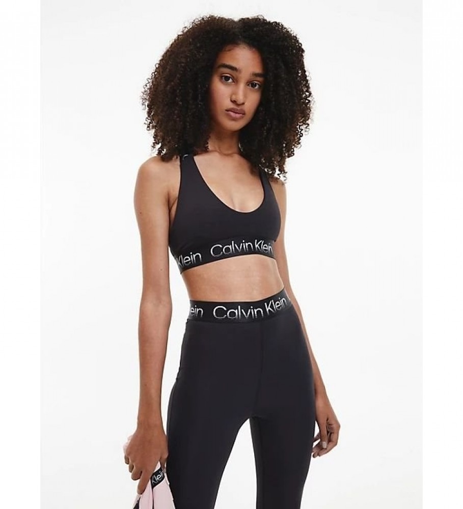 Sutiã esportivo Calvin Klein Support, preto