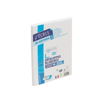 GPV - 25 Enveloppes C5 162 x 229 mm - 80 gr - sans fenêtre - blanc - bande adhésive