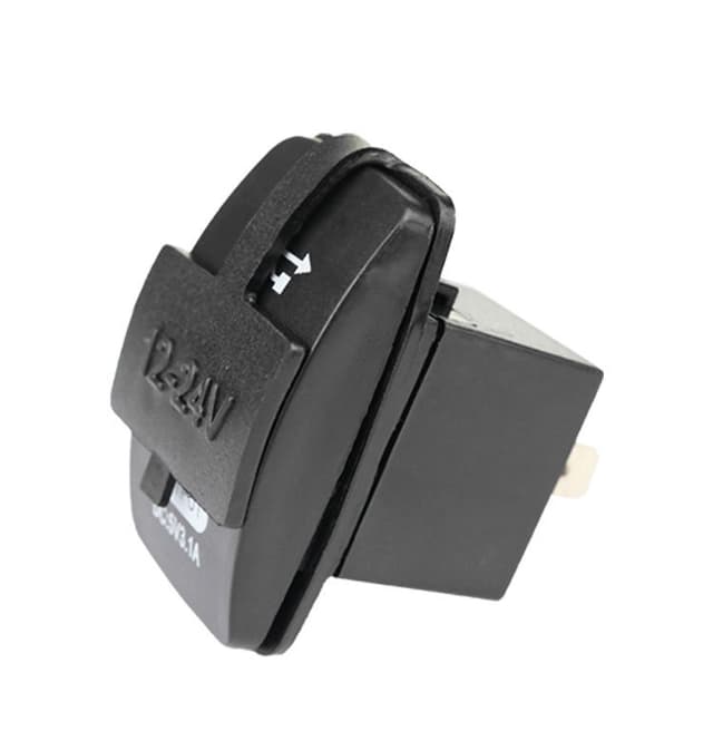 Afrundet dobbelt USB biloplader Sort+græsfarve