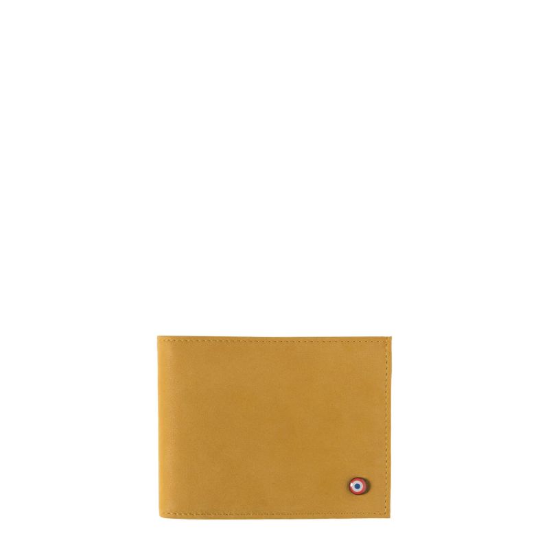 Portefeuille Italien Arthur en cuir Nubuck Soleil Jaune