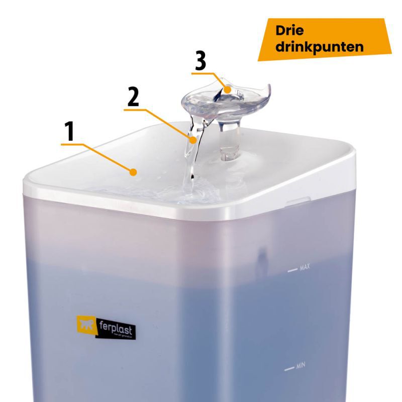 Ferplast Ares - Drinkfonteint kat - Wit - 20x16 cm