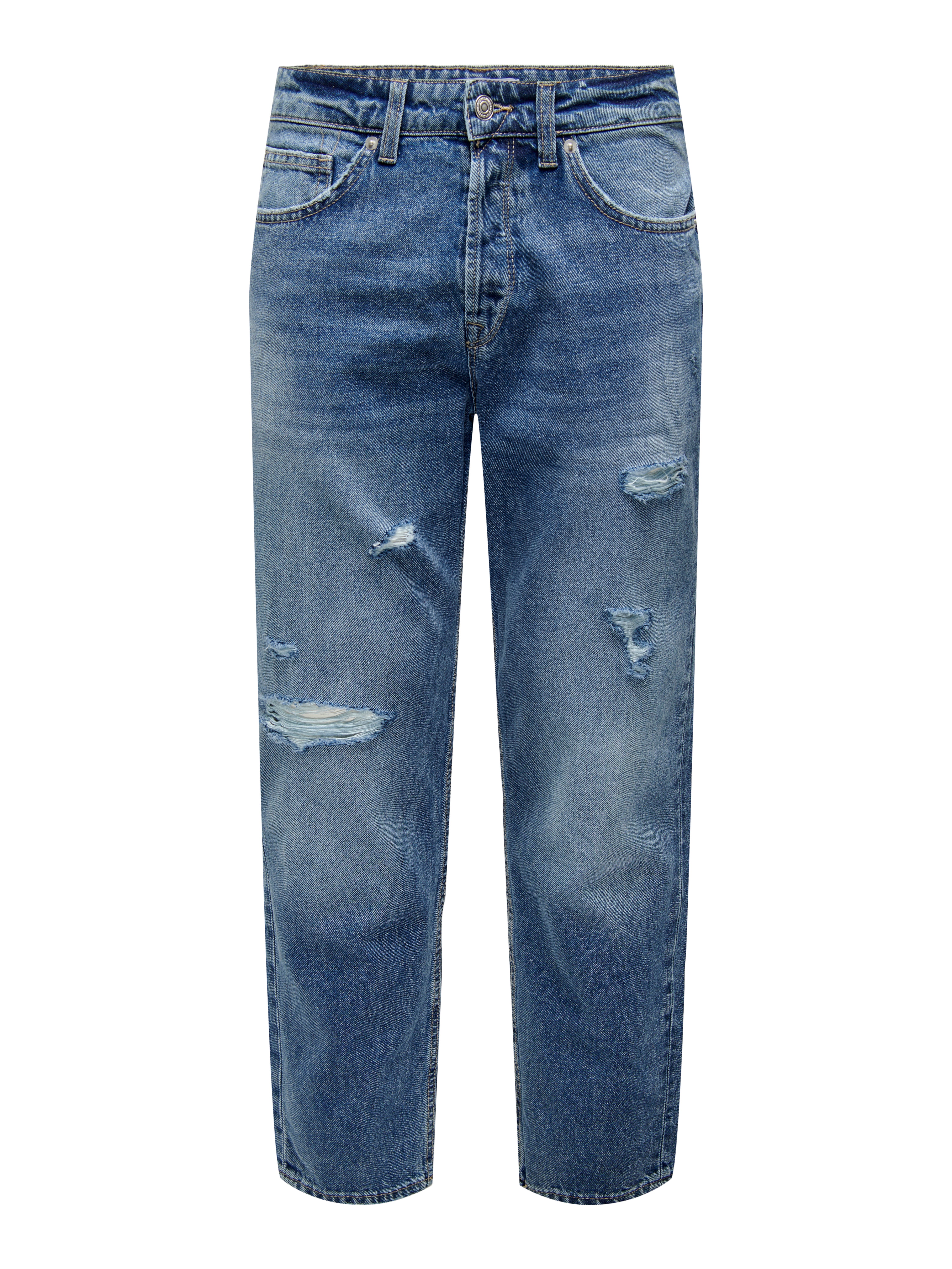 ONSAVI Mid Rise Verkürzt Jeans Medium Blue Denim