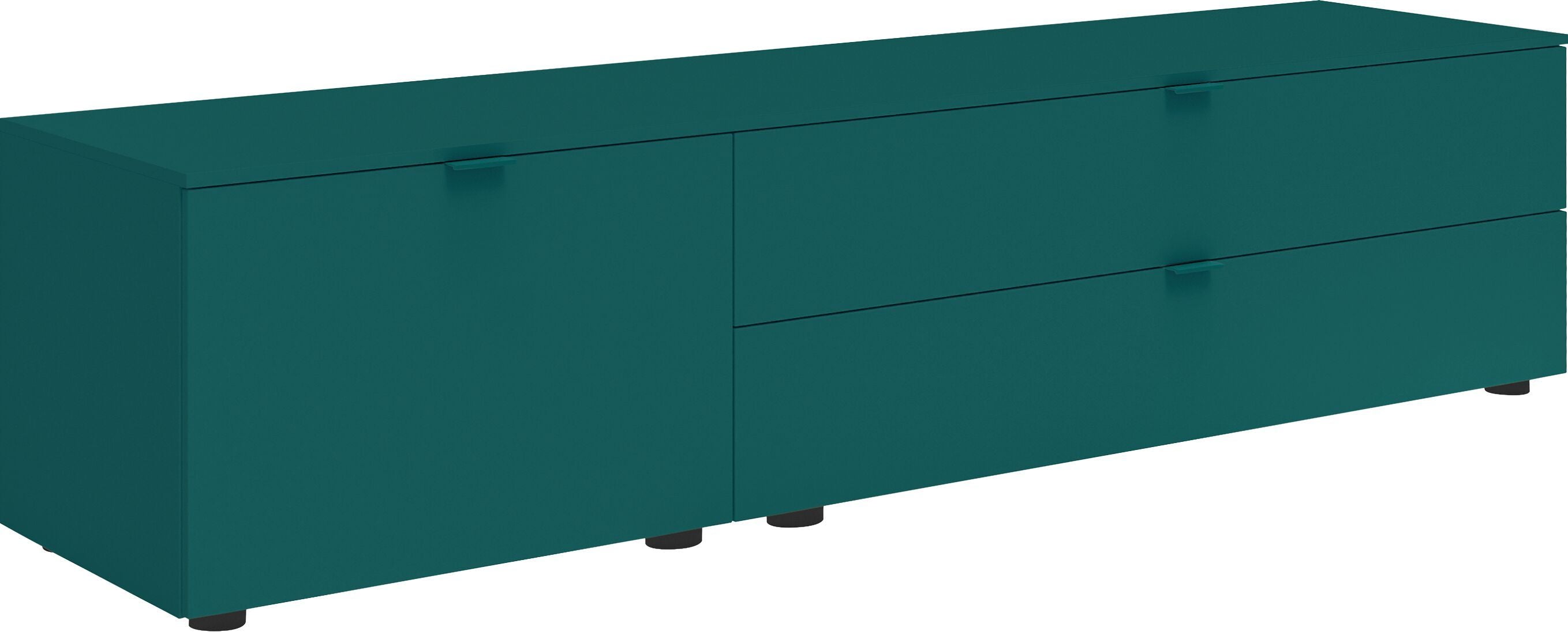 TILL Lowboard - Petrol / B: 168.0 cm x T: 41.0 cm x H: 42.0 cm