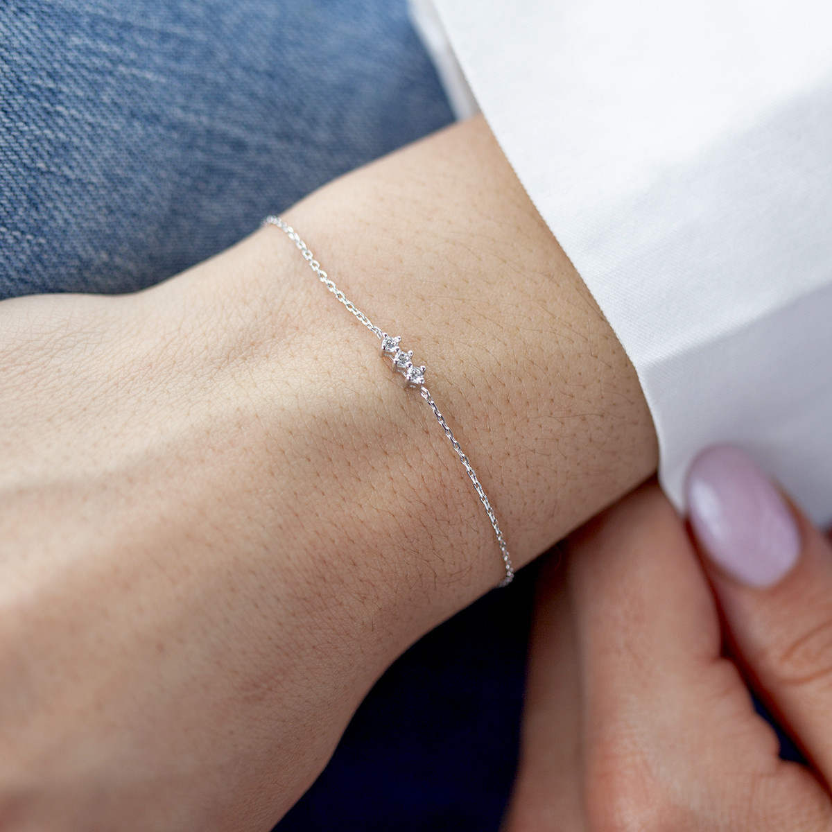 Bracelet argent 925 zirconias 18 cm