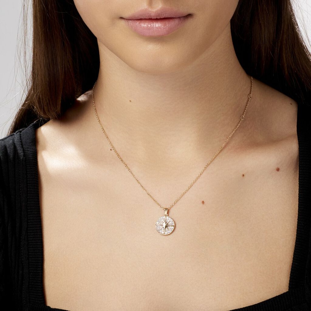 Collier Maria-carmen Plaqué Or Jaune Oxyde De Zirconium
