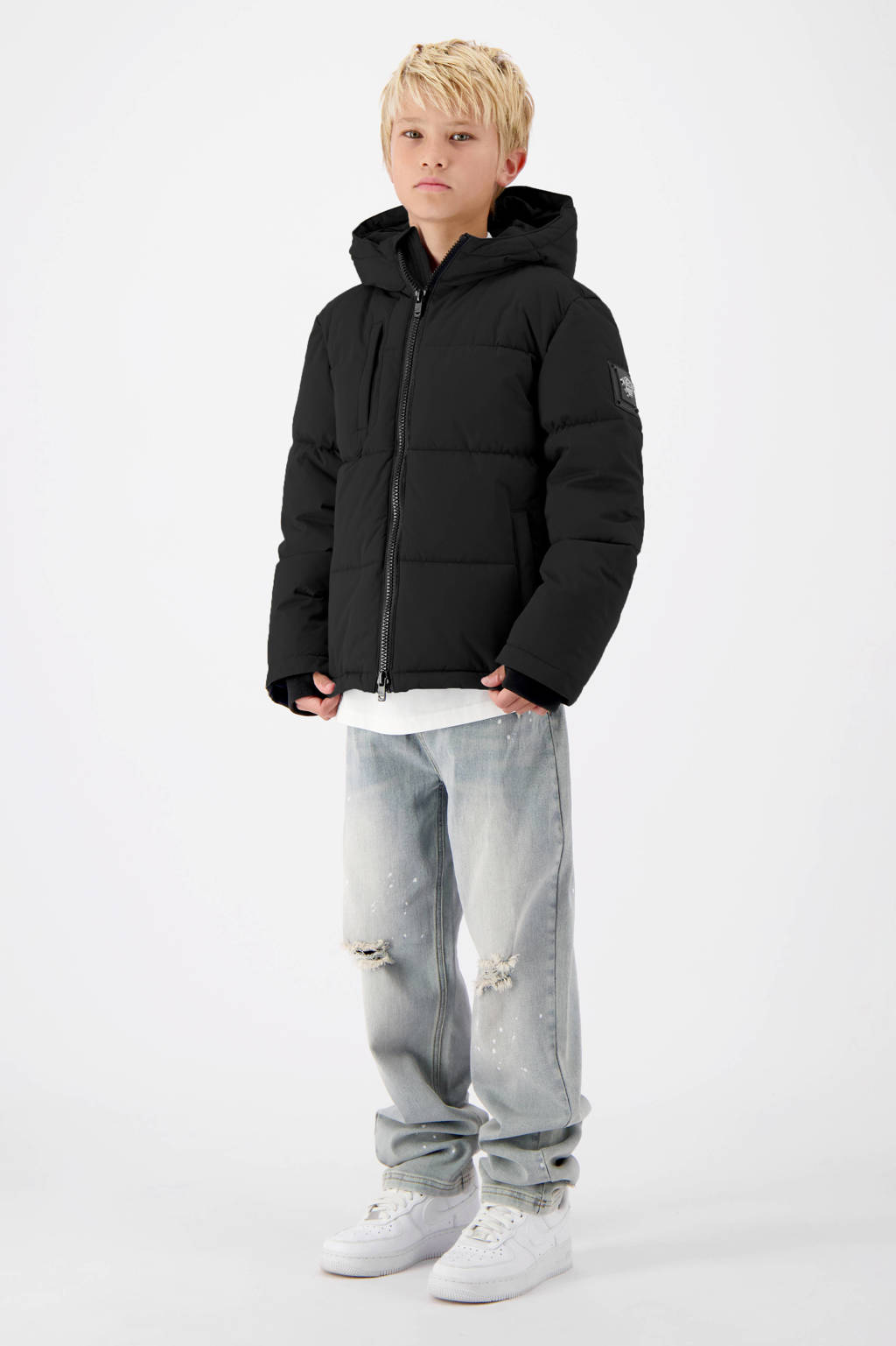 BLACK BANANAS gewatteerde winterjas JR. SONIK PLATE JACKET zwart