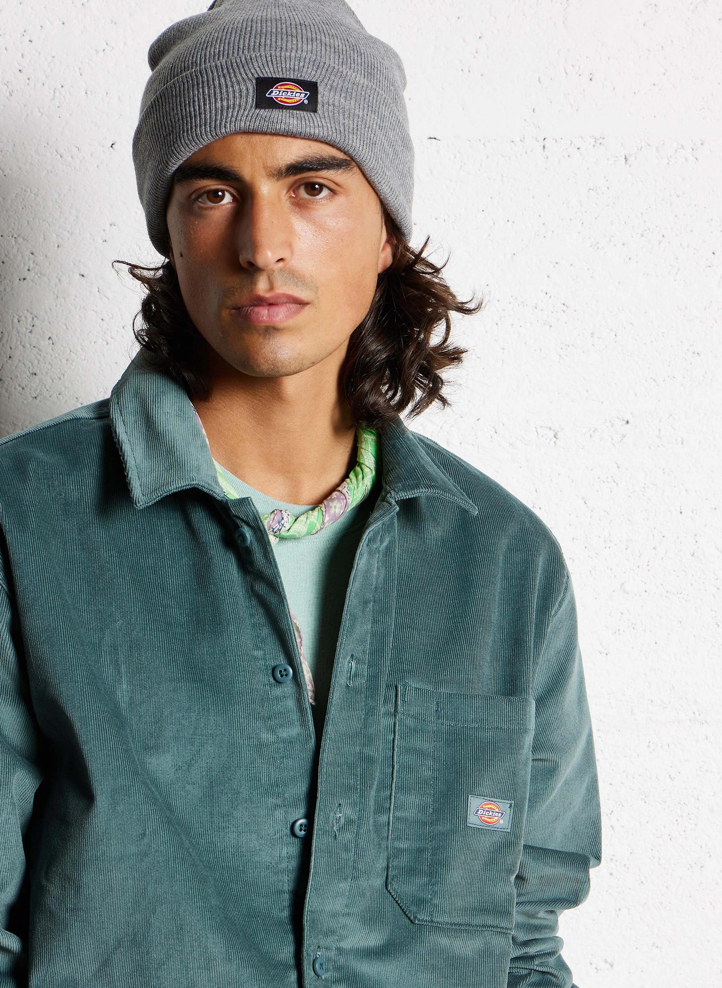 CORDUROY - Surchemise col classique ample en coton mélangé | Vert
