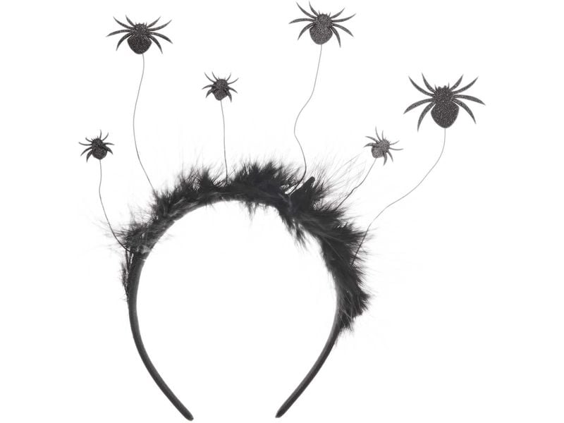 Rico Design Kopfschmuck Spinnen 1 Stück, Schwarz Haarreif mit Spinnendekoration