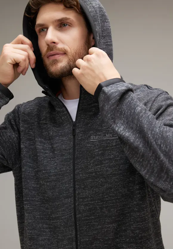 Hoodie Jacke mit Fleece - anthra grey melange