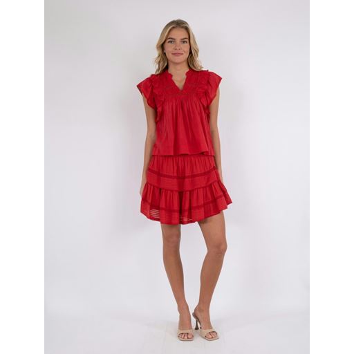 Neo Noir Jayla S Voile Bluse, Red, 36