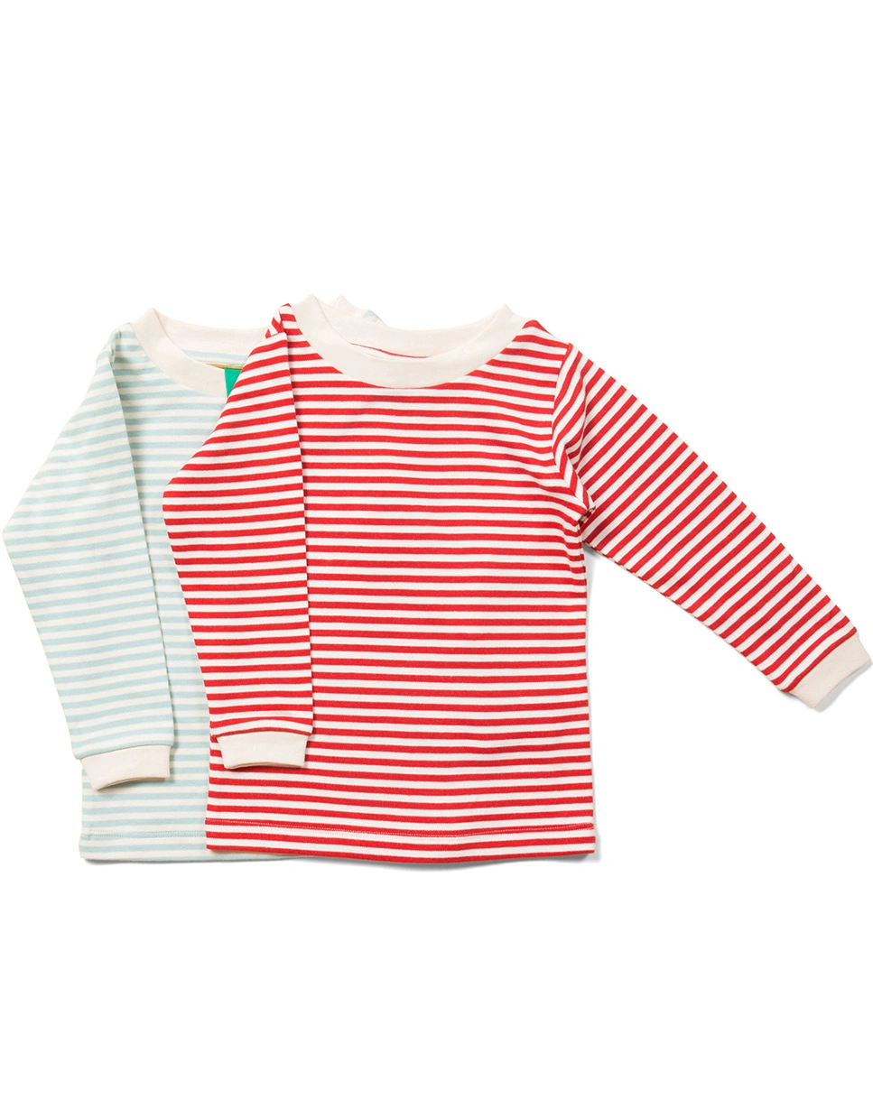 Langarmshirt ALGATE STRIPED 2er-Pack in mint/rot
