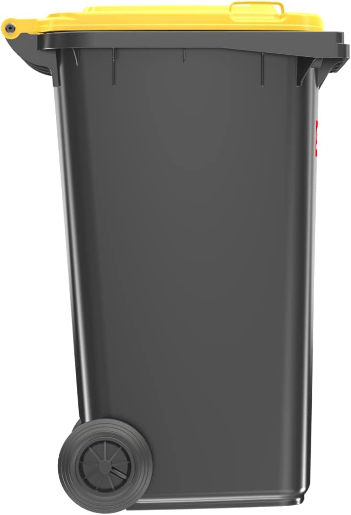 SULO CITYBAC CLASSIC Mülltonne 240L Grau RAL7021, Deckel Gelb RAL1018