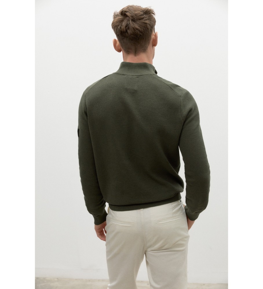 ECOALF Pinoalf Camisa de malha com meio zíper verde