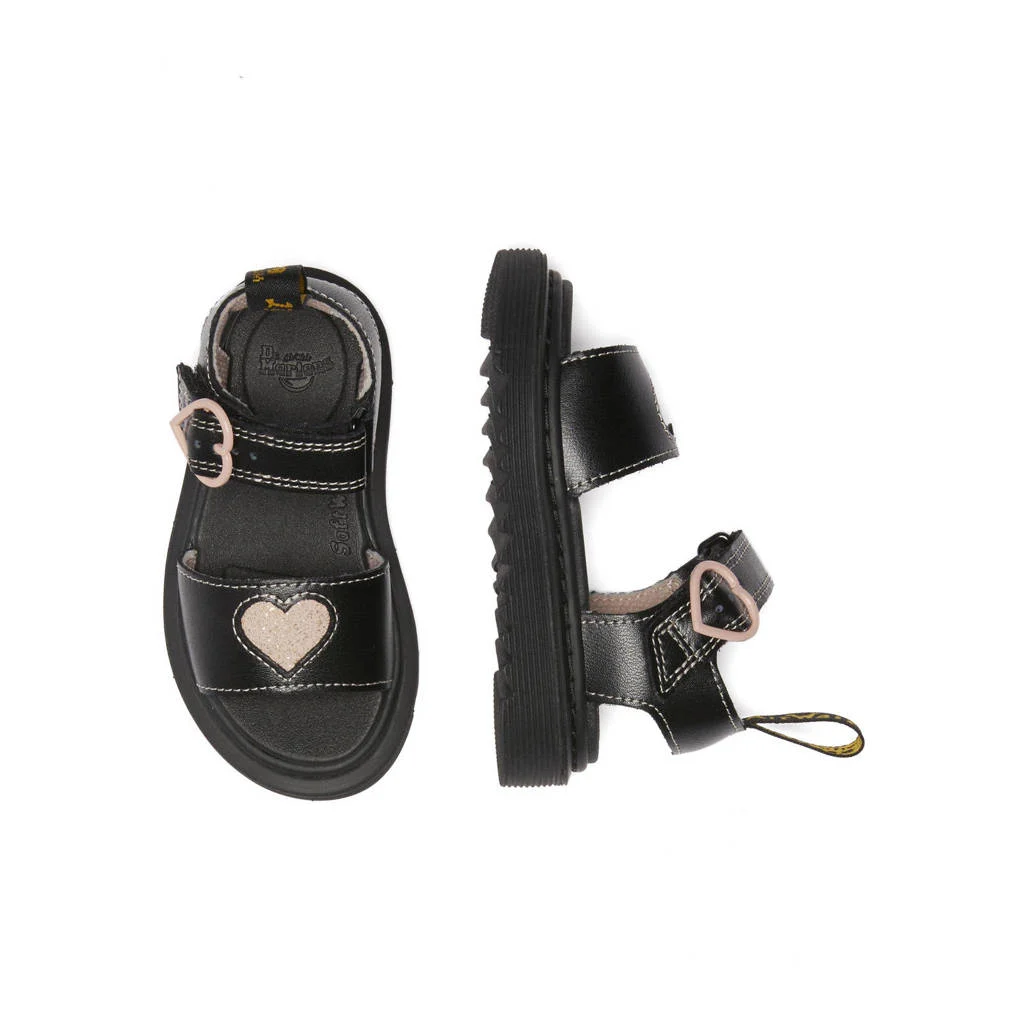 Dr. Martens Marlowe Hearts Tleren sandalen Black + Powder Pink T Lamper