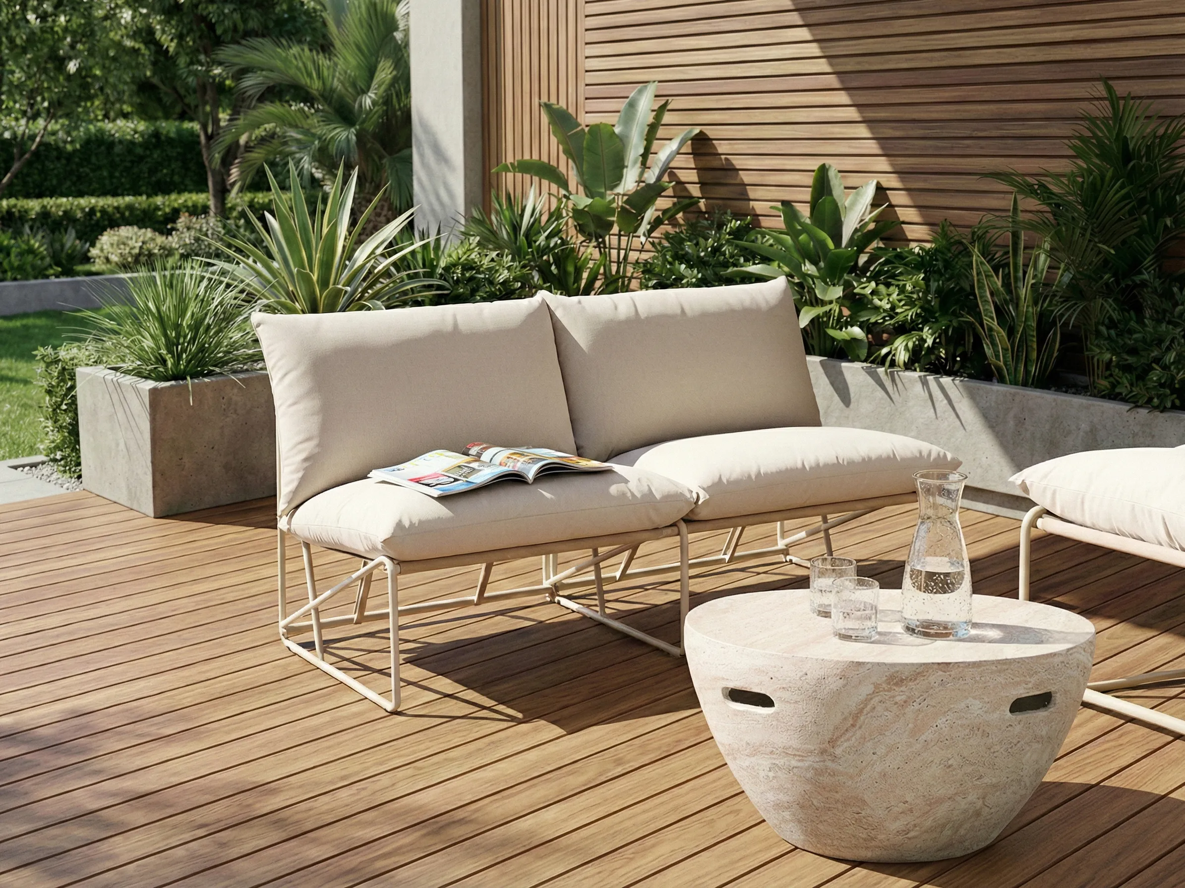 Tuin loungebank 2-zits PICO Metaal Lichtbeige