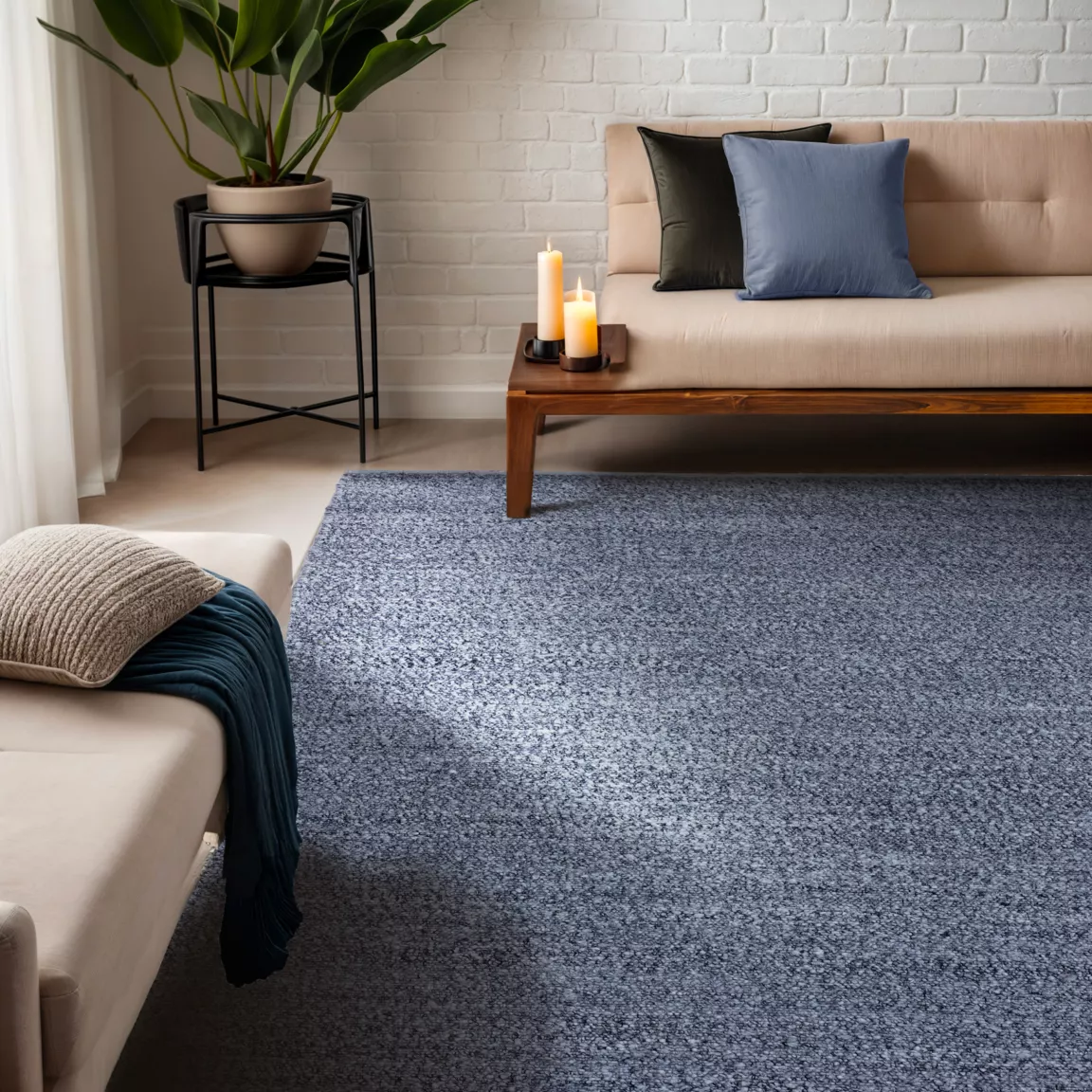 Tapis de salon rectangulaire matière recyclée (140 x 200 cm) Sabana Gris