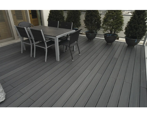 Konsta WPC terrasplank Nativo holle kamerprofiel gecoat 23x138x3000 mm donkergrijs eiken