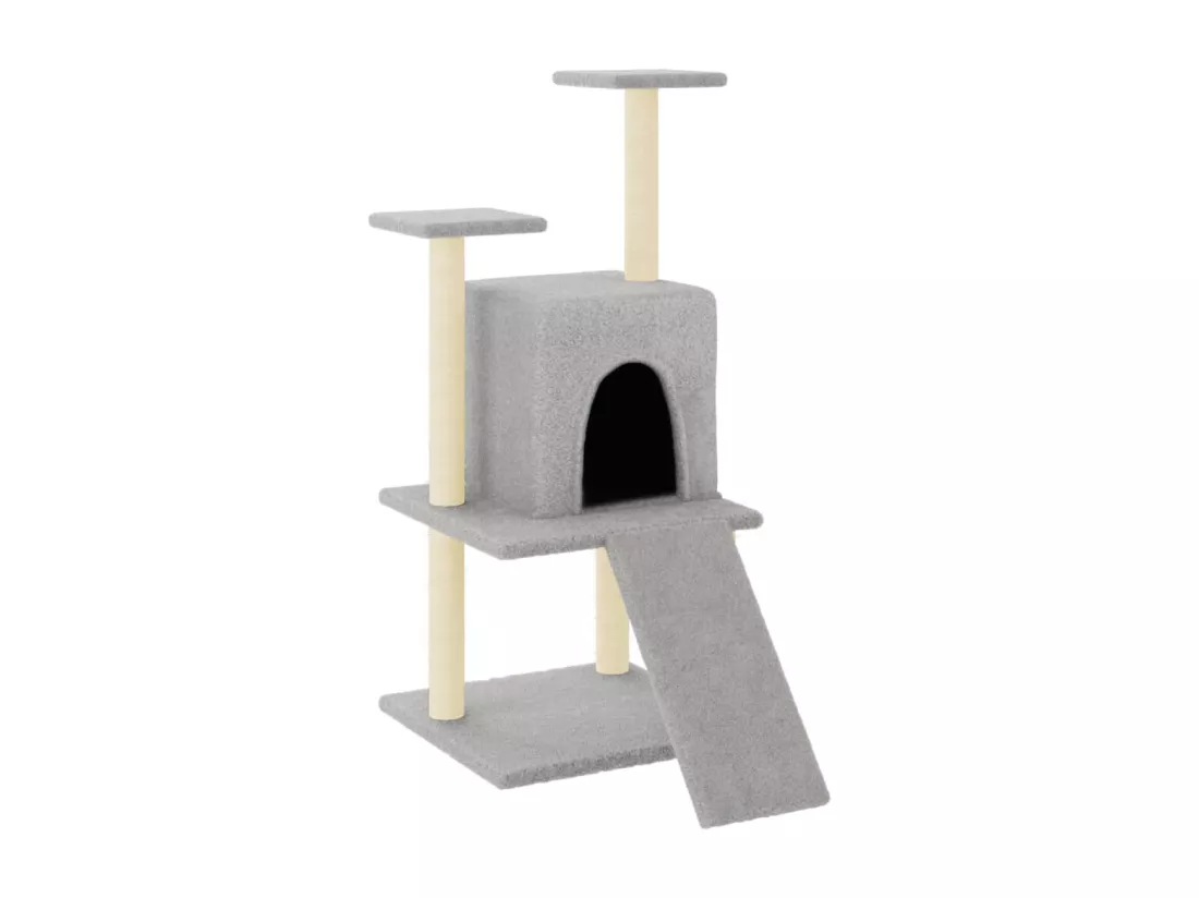 Arbre à chat avec griffoirs en sisal gris clair 110 cm