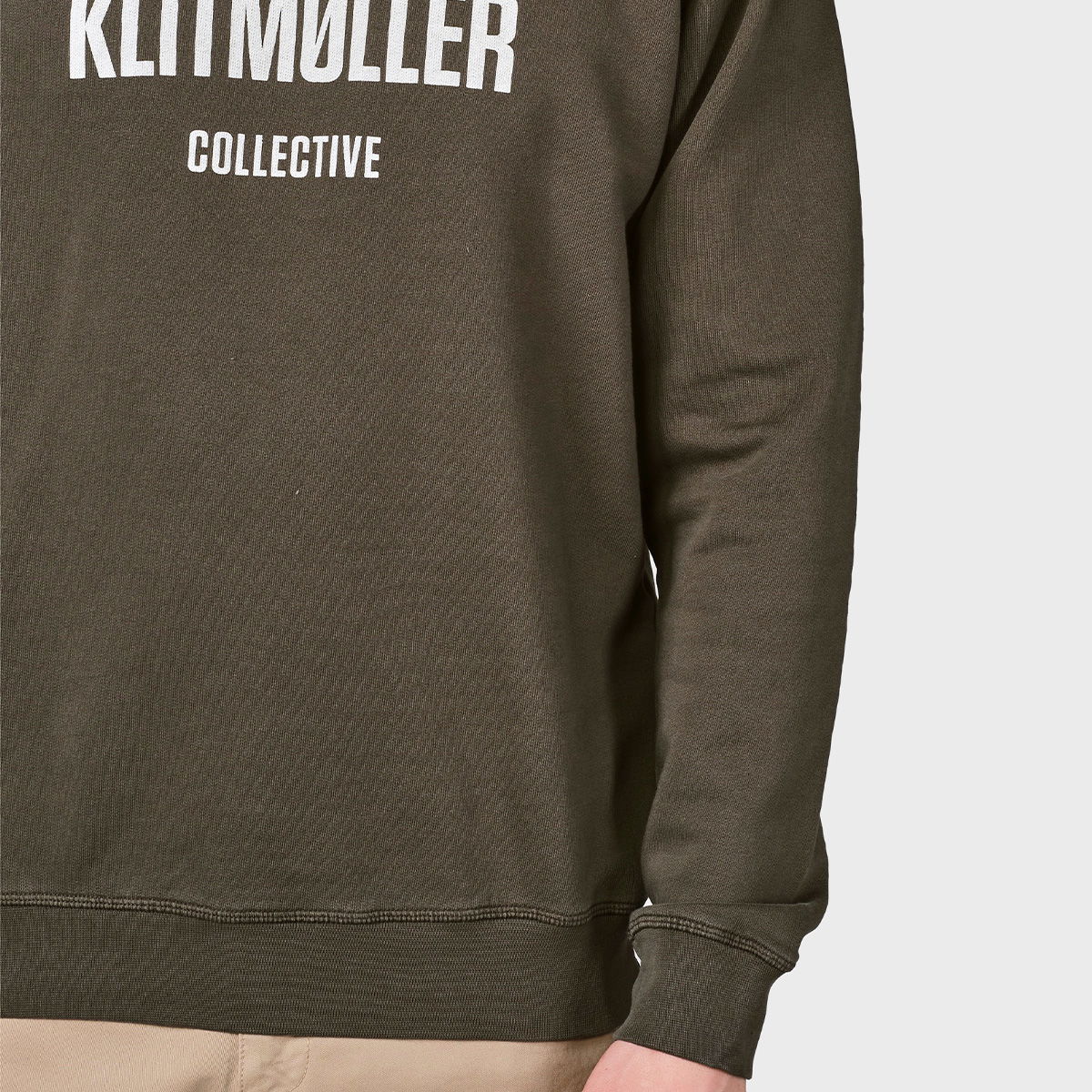 Klitmøller Collective Logo Crew, herre (Olive) - Spejder Sport