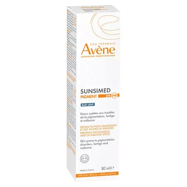 Protetor solar Avene Sunsimed com pigmento UVB UVA Luz Azul DM 80ml
